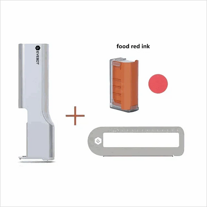 EVEBOT Portable Inkjet PrintPen with food-grade ink and accessories for decorating food surfaces.