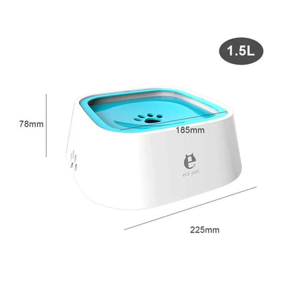 Non-spill dog water bowl with 1.5L capacity, durable design, and anti-spill features for clean hydration.