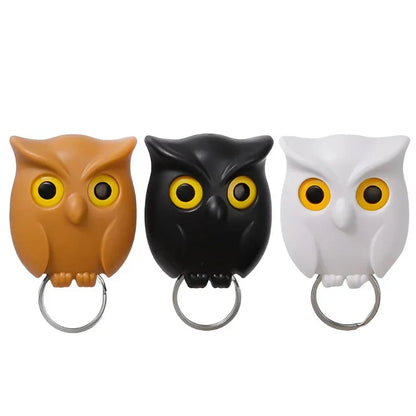 Owl magnetic keys holder in black, white, and coffee colors, durable ABS with strong magnets.