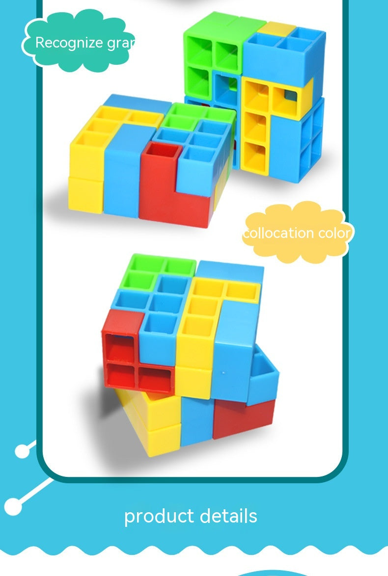 Colorful plastic balance building blocks for children's cognitive development and interactive play.